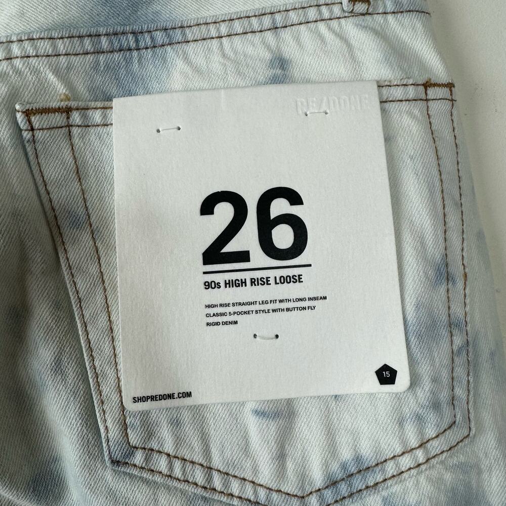 Re/Done Sunbleach 90's Acid Wash Straight-Leg Jeans NWT Size 26 - Picture 9 of 9